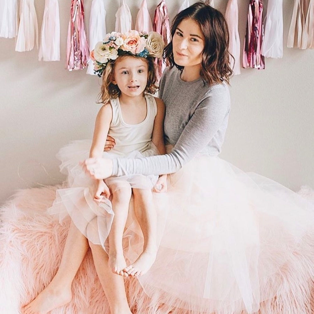 Tea length tulle skirt